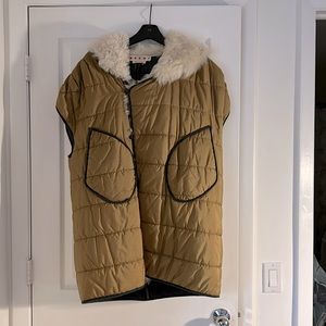 MARNI - Sheepskin Nylon Vest with Hood